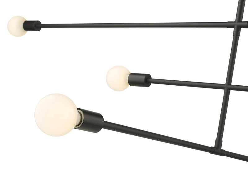 Modernist 5 Light 4.75" Chandelier, Matte Black in Matte Black