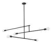 Modernist 5 Light 4.75" Chandelier, Matte Black in Matte Black