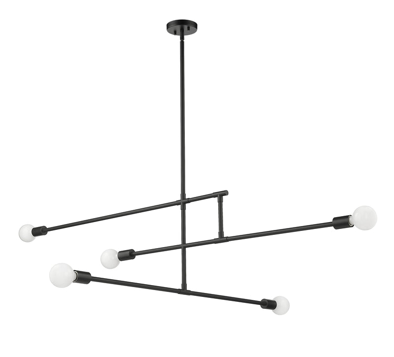 Modernist 5 Light 4.75" Chandelier, Matte Black in Matte Black