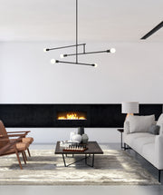 Modernist 5 Light 4.75" Chandelier, Matte Black in Matte Black in a room setting