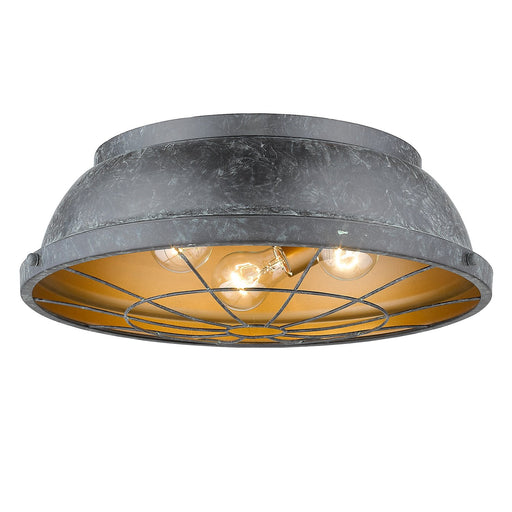 Bartlett 3-Light Flush Mount in Black Patina