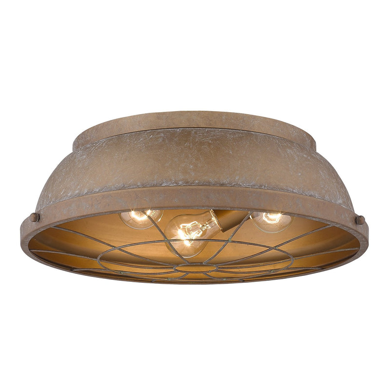 Bartlett 3-Light Flush Mount in Copper Patina