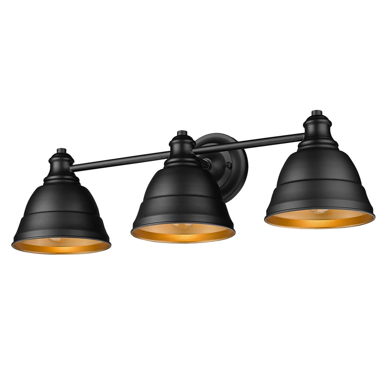 Rebel 3-Light Bath Vanity Light in Matte Black