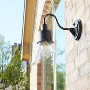 Torrey 13" Outdoor Wall Light with Glass in Textured Black
