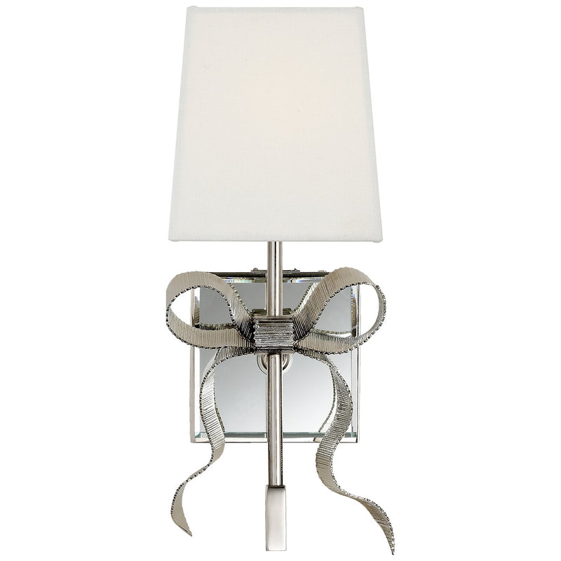 Ellery Gros-Grain Bow Small Wall Sconce in Polished Nickel