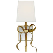 Ellery Gros-Grain Bow Small Wall Sconce in Soft Brass