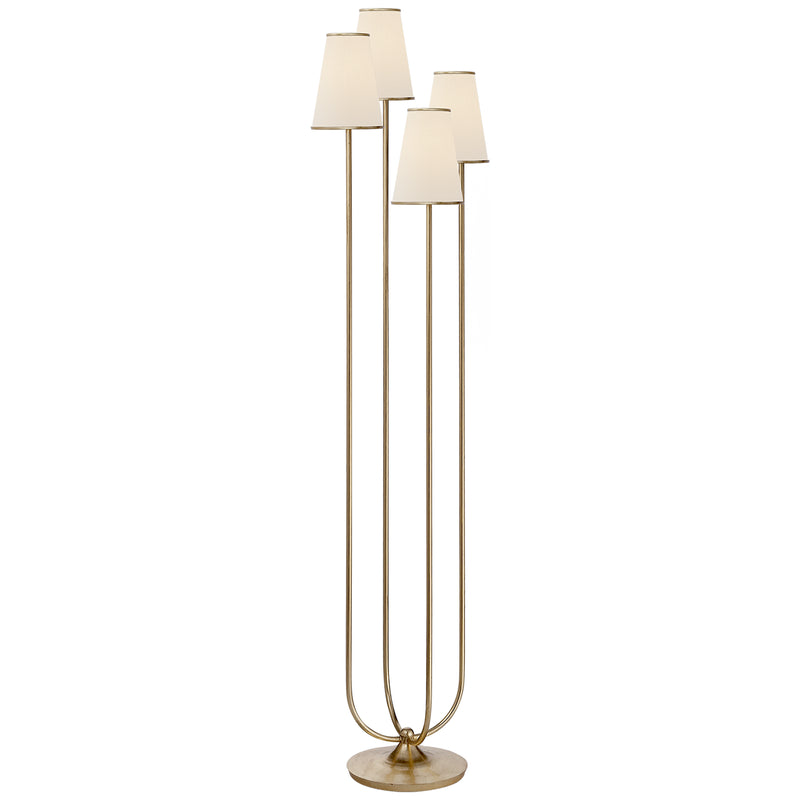 Montreuil Four Light Floor Lamp in Gild