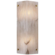 Clayton 12.5" 2-Light Wall Sconce in Alabaster and Hand-Rubbed Antique Brass