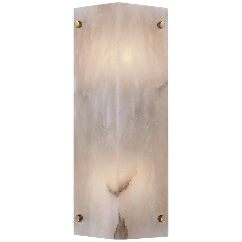 Clayton 12.5" 2-Light Wall Sconce in Alabaster and Hand-Rubbed Antique Brass