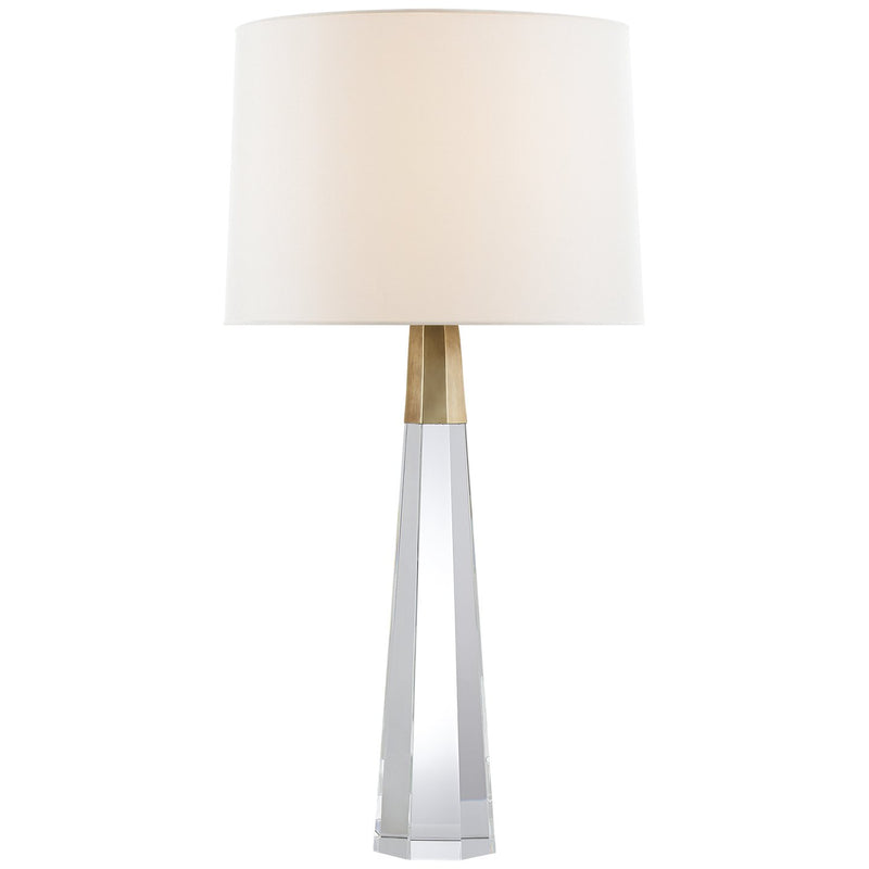 Olsen 2-Light Table Lamp in Crystal and Hand-Rubbed Antique Brass