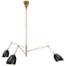 Sommerard Three Light Chandelier in Hand-Rubbed Antique Brass and Black