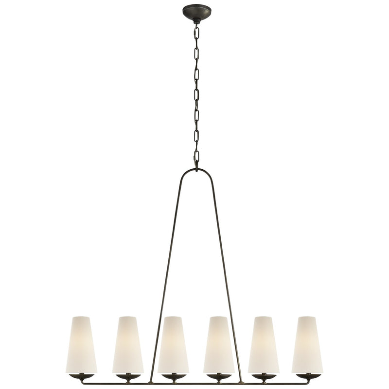 Fontaine Linear 6-Light Chandelier in Aged Iron
