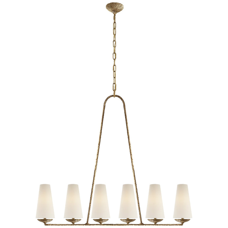 Fontaine Linear 6-Light Chandelier in Gilded Plaster