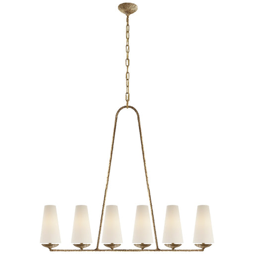 Fontaine Linear 6-Light Chandelier in Gilded Plaster