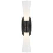 Utopia Large 2-Light Bath Sconce in Aged Iron