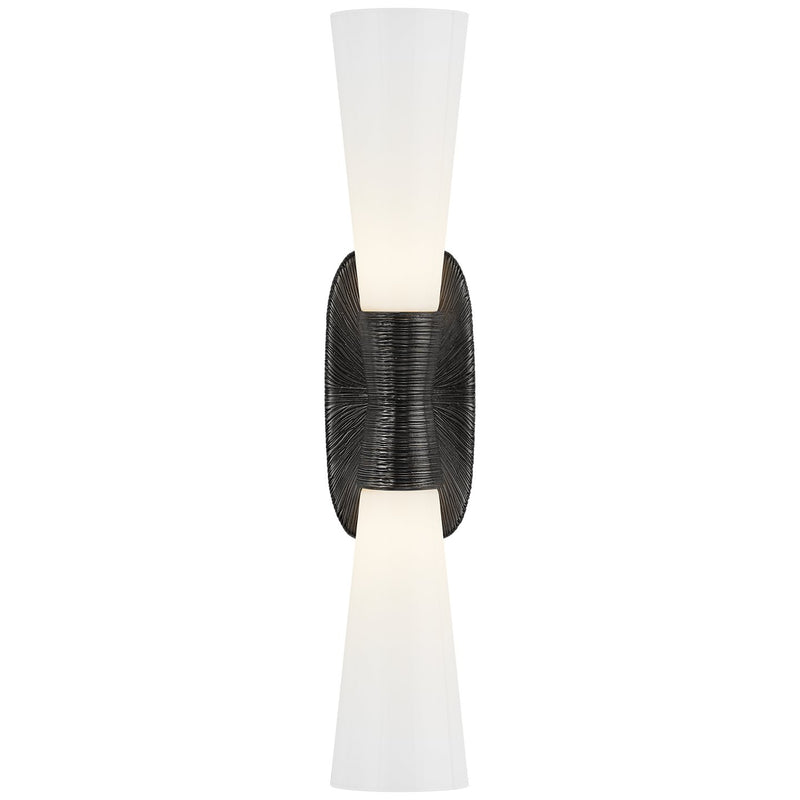 Utopia Large 2-Light Bath Sconce in Aged Iron