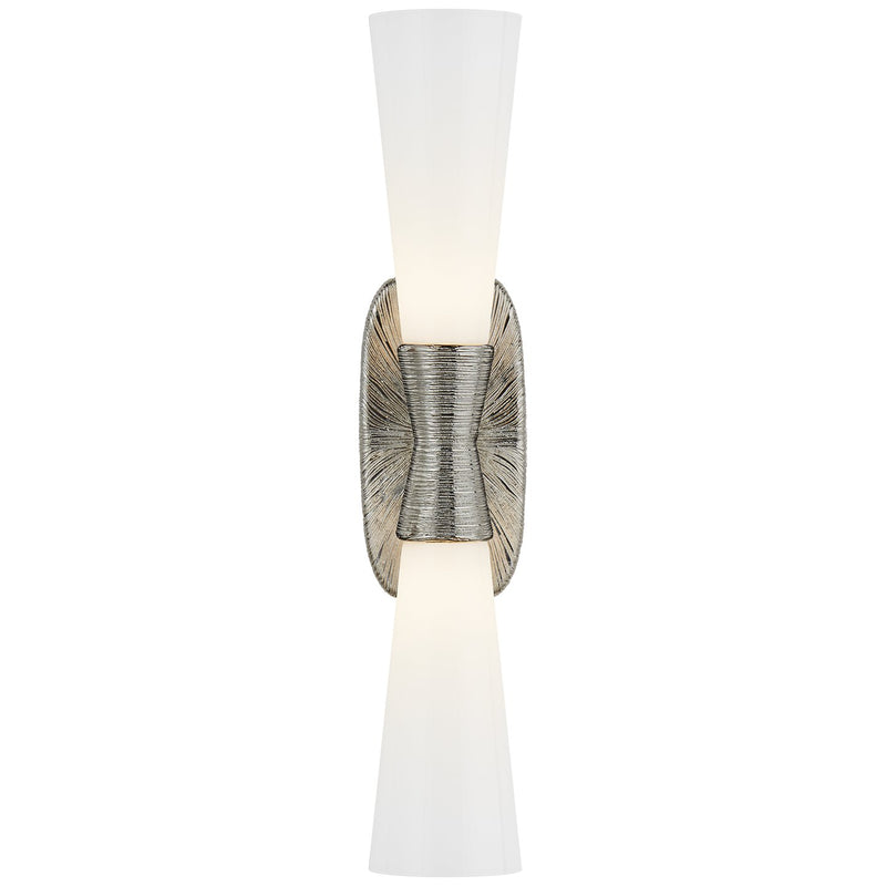 Utopia Large 2-Light Bath Sconce in Polished Nickel