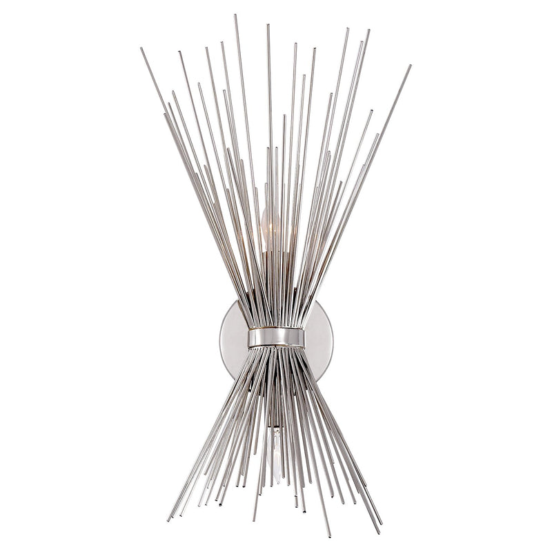 Strada Small 2-Light Wall Sconce in Polished Nickel