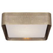 Precision Large Square 2-Light Flush Mount in Antique-Burnished Brass