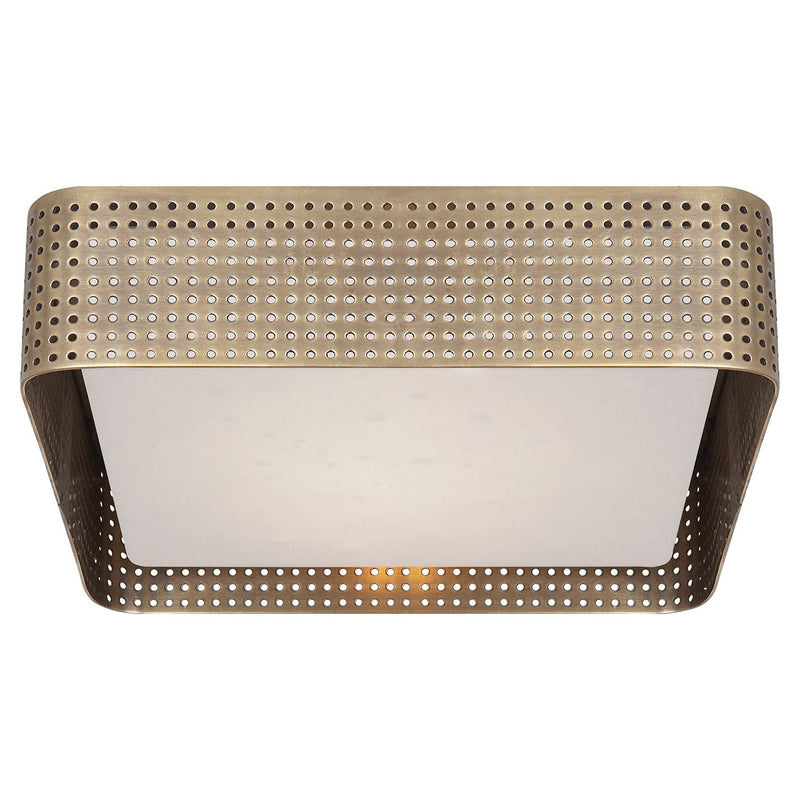 Precision Large Square 2-Light Flush Mount in Antique-Burnished Brass