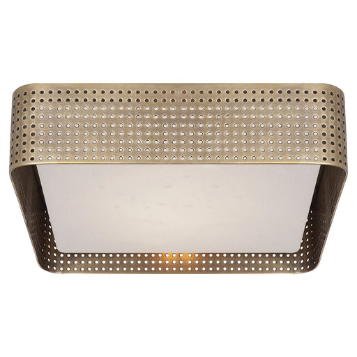 Precision Large Square 2-Light Flush Mount in Antique-Burnished Brass