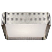 Precision Large Square 2-Light Flush Mount in Polished Nickel