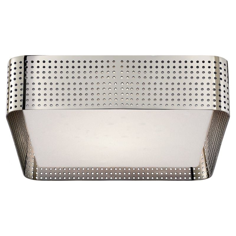 Precision Large Square 2-Light Flush Mount in Polished Nickel