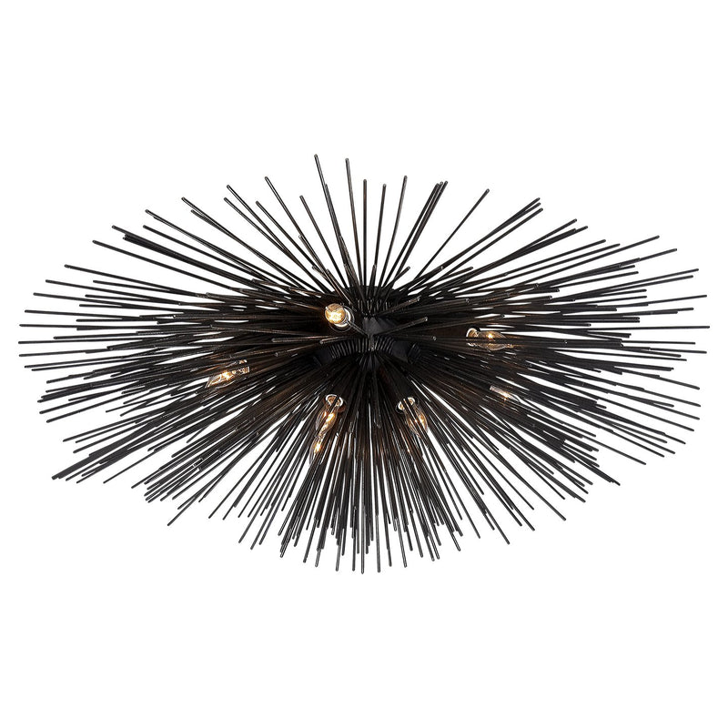 Strada Medium 10-Light Flush Mount in Aged Iron