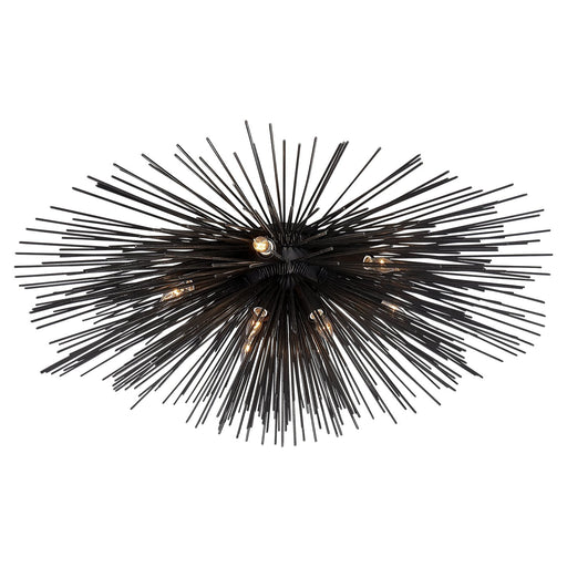 Strada Medium 10-Light Flush Mount in Aged Iron