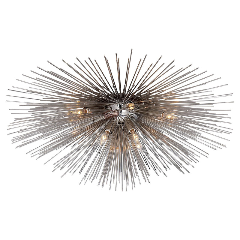 Strada Medium 10-Light Flush Mount in Polished Nickel