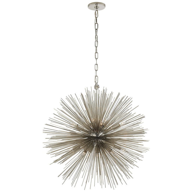 Strada Medium Round 20-Light Chandelier in Polished Nickel