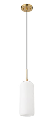 Monty 1 Light 5.25" Pendant, 17" Tall in Heritage Brass