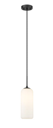 Monty 1 Light 5.25" Pendant, 17" Tall in Matte Black