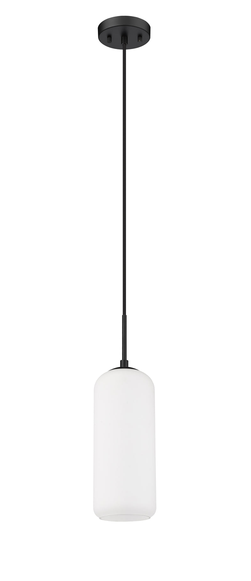 Monty 1 Light 5.25" Pendant, 17" Tall in Matte Black