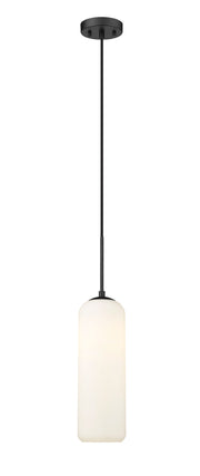 Monty 1 Light 5.25" Pendant, 22" Tall in Matte Black