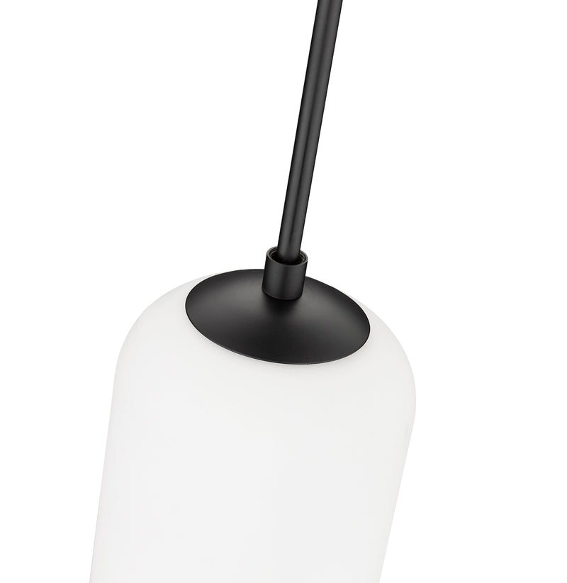 Monty 1 Light 5.25" Pendant, 22" Tall in Matte Black