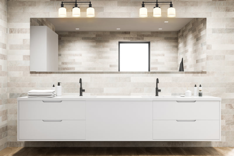 Bryant 3 Light 24" Vanity in Matte Black in a room setting
