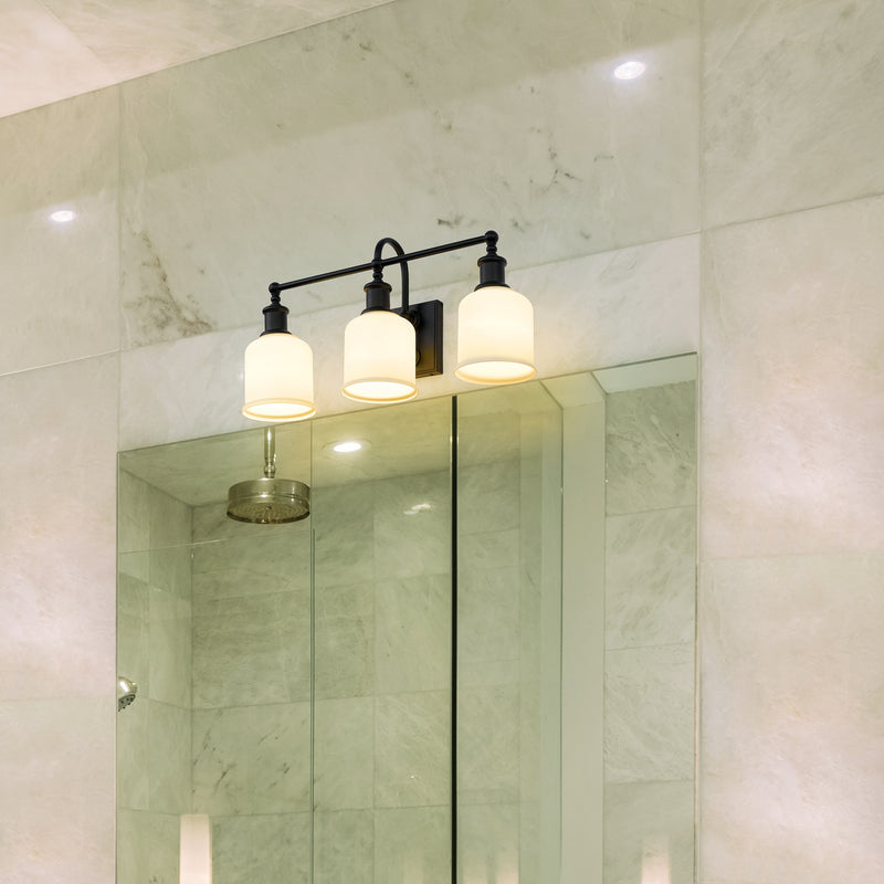 Bryant 3 Light 24" Vanity in Matte Black in a room setting