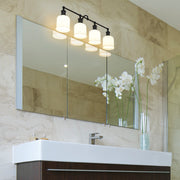 Bryant 4 Light 32" Vanity in Matte Black in a room setting