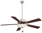 Contractor Uni-Pack 52" LED Ceiling Fan in Brushed Nickel with Dark Walnut Blades / Medium Maple/Dark Walnut