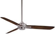 Rudolph 52" Ceiling Fan in Brushed Nickel with Medium Maple Blades
