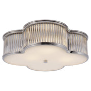 Basil 17" 3-Light Flush Mount in Polished Nickel and Clear Glass Rods