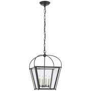 Riverside Small Square 4-Light Lantern Pendant in Bronze