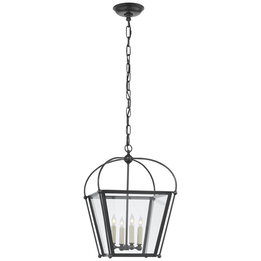 Riverside Small Square 4-Light Lantern Pendant in Bronze
