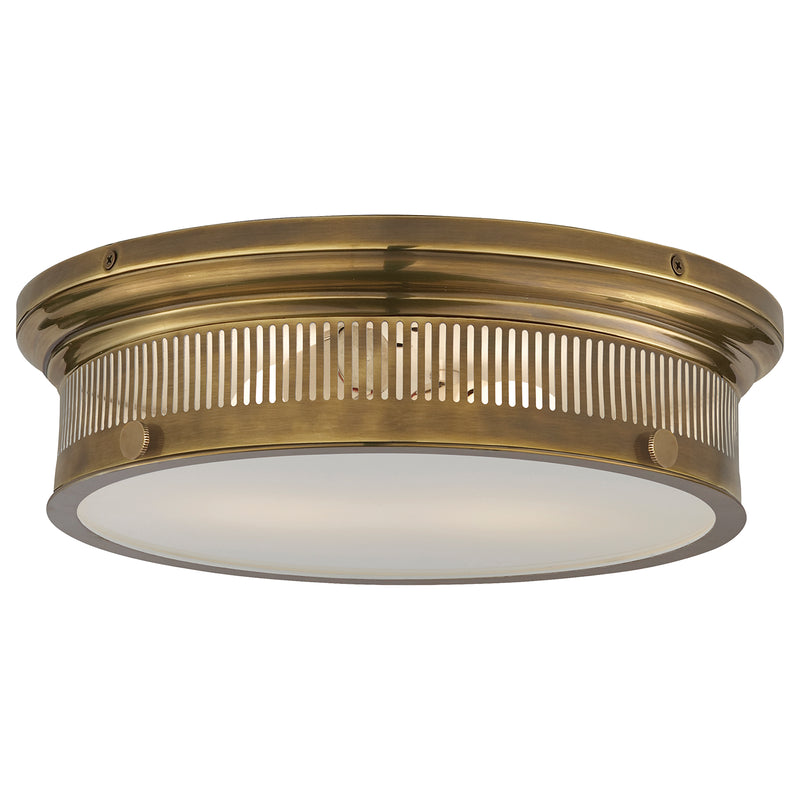 Alderly Two Light Flush Mount in Antique-Burnished Brass
