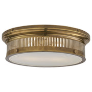 Alderly 16" 2-Light Outdoor Flush Mount in Antique-Burnished Brass