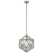 Zeno Four Light Lantern in Burnished Silver Leaf
