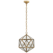 Zeno Four Light Lantern in Gilded Iron