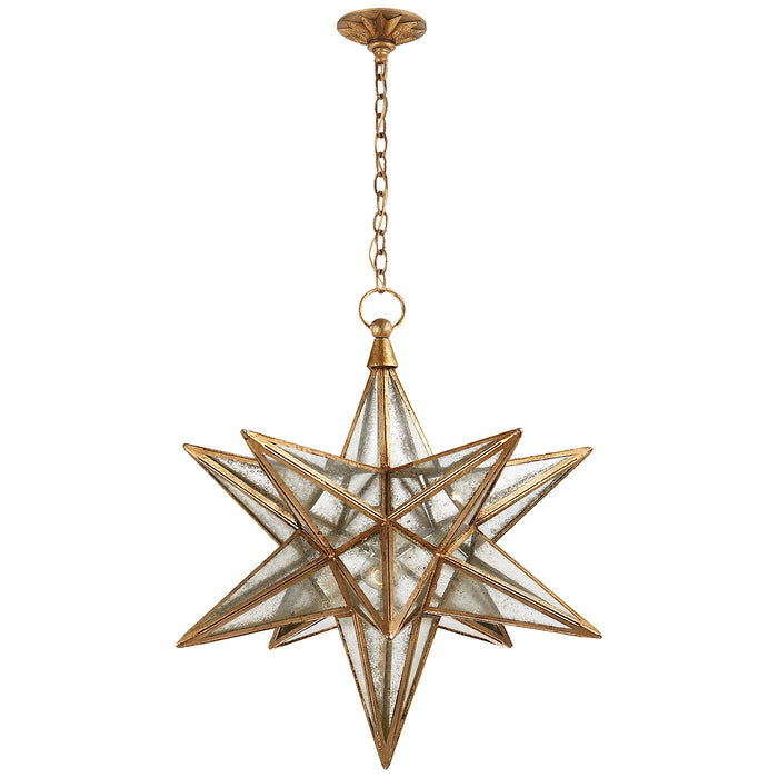Moravian Star One Light Lantern in Gilded Iron