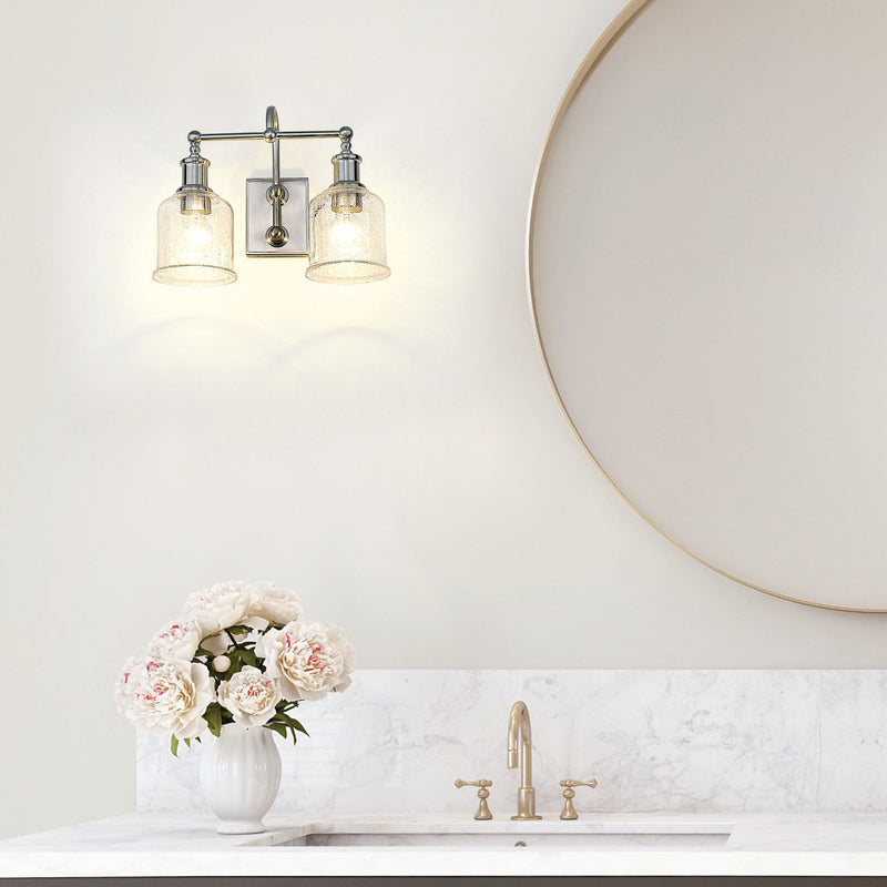 Bryant 2 Light 16" Vanity in Brushed Nickel in a room setting